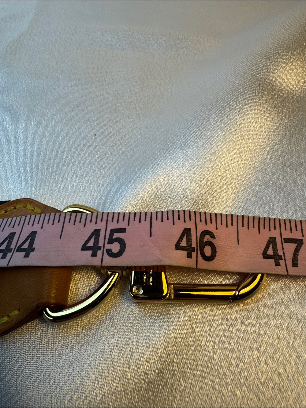 Louis Vuitton Stamped Brown Canvas Bag Strap with Tan Leather & Gold Hardware - Picture 11 of 16
